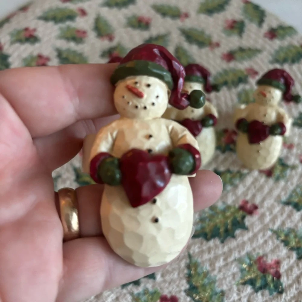 Holiday Decor Snowman Set White and Red